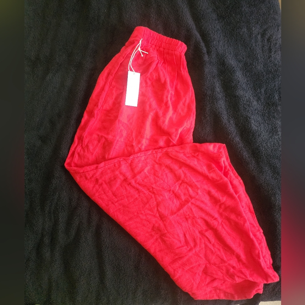 NWT Sienna Sky red wide leg pants Size L